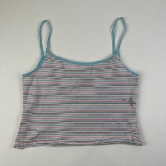 Old Navy Womens Crop Top Blue Pink Stripe Large - Picture 7 of 7
